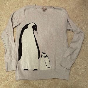 EUC Loft penguin sweater, medium